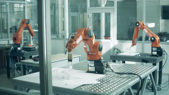 A Facility with Robotic Devices Working