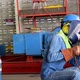 Sitting Worker Welding - VideoHive Item for Sale
