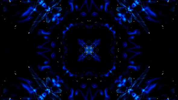 Symmetrical Glittering Blue Energy Loop 4K 02