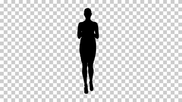 Silhouette woman walking, Alpha Channel
