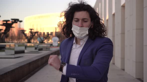 Happy Man Takes Off His Medical Mask