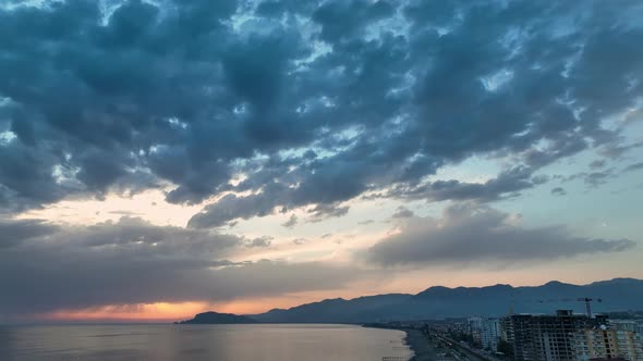 Colorful sunset over the Mediterranean Sea