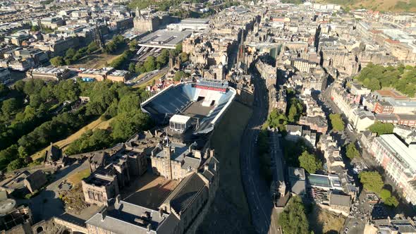 Aerial Video Edinburgh Castle Concert Stage July 2022