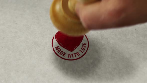 Made with love stamp and stamping loop animation