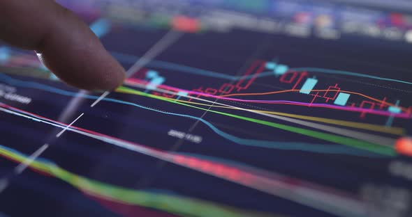 Stock market graph on display