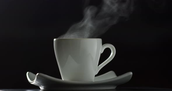 A cup of hot coffee