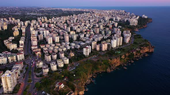 Aerial View of Mediterranean Coast of Turkey