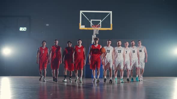 Performance Two Team of Basketball Players in the Playground International Basketball Championship