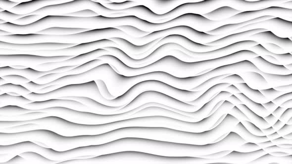 Abstract White Color Geometric Line Liquid Waves Motion background