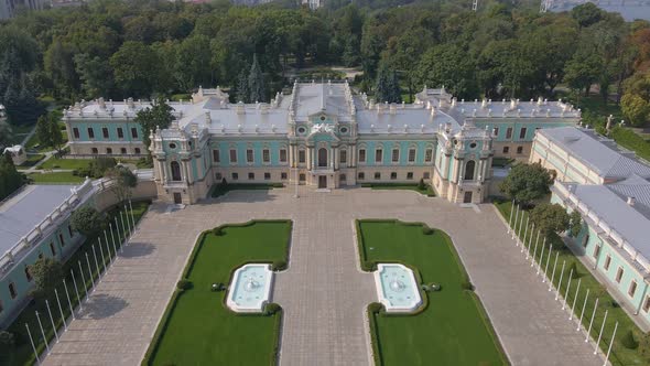 Historic Building Landmark of Kyiv Mariinsky Palace From High Above