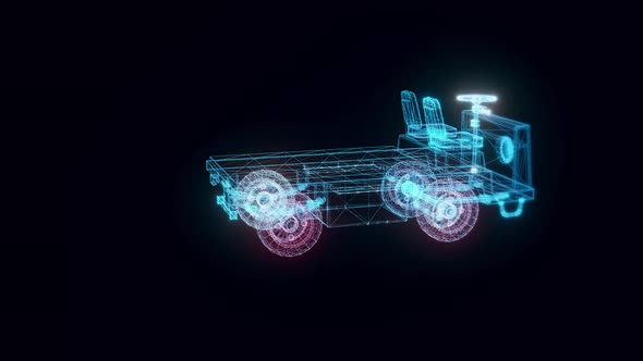 Industrial Electric Car Hologram Rotating 4k