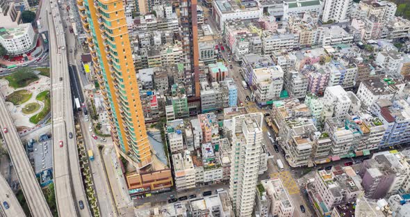 Aerial of Hong Kong city