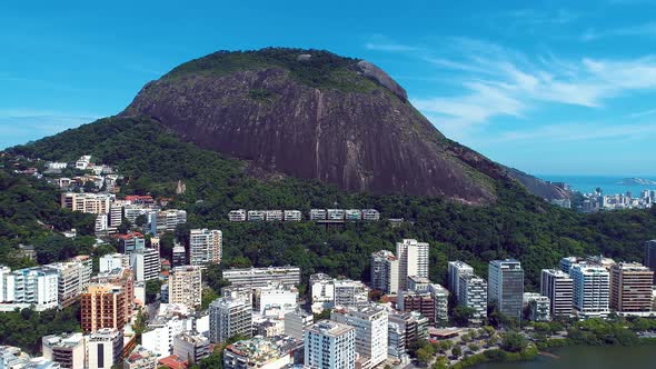 Summer travel at Rio de Janeiro Brazil. Landmark of coast city. Tropical travel