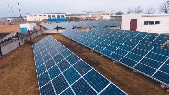 Field with solar batteries.