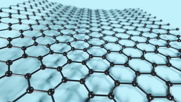 Black Graphene sheet rolls into a carbon nanotube structure. Science research.