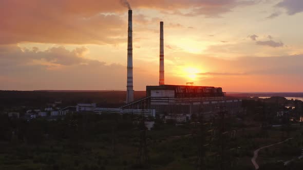 Factory in the evening