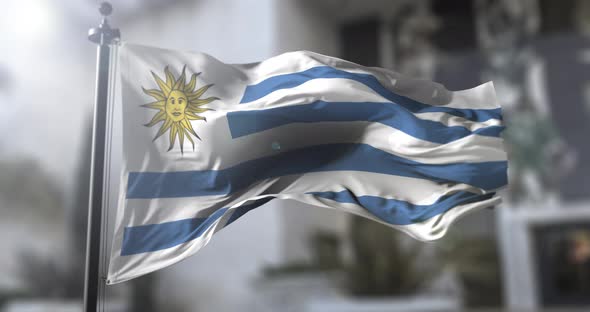 Uruguay national flag. Uruguay country waving flag