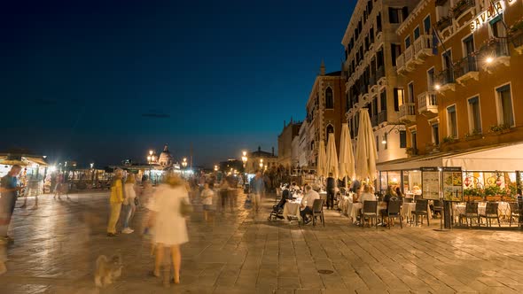 Beautiful Timelapse of the Day to Night Transition of Venice