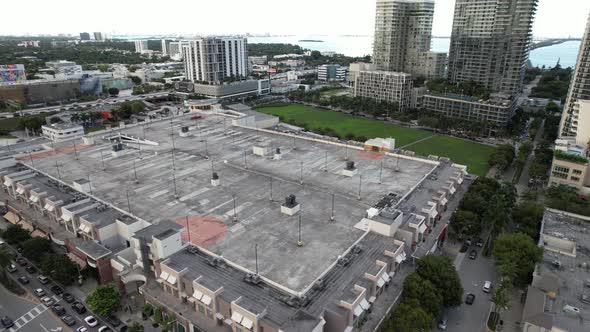 Aerial Footage Midtown Miami Rooftop Parking Garage