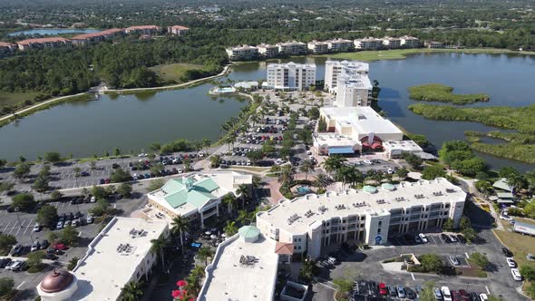 Condominiums and lakes near Lakewood Ranch Mainstreet, a shopping and dining center in Bradenton Sar