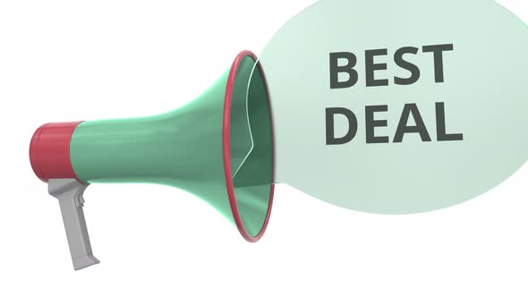 Green Megaphone with BEST DEAL Message on Speech Bubble