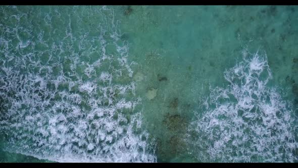 Aerial view tourism of exotic tourist beach lifestyle by blue sea and white sandy background of a da