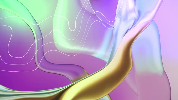 Abstract Animation Colorful Wavy Smooth Seamless Line Gradient Background