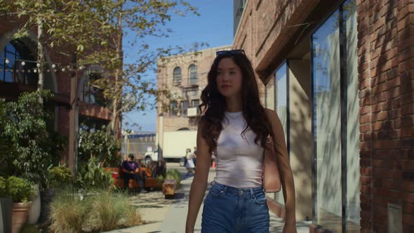 Gorgeous Girl Exploring City Street