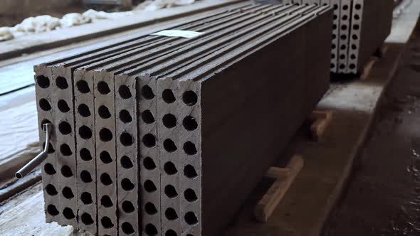 Reinforced concrete slabs stacked together