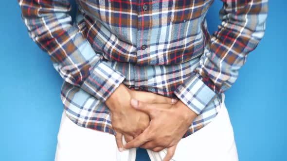the Concept of Prostate and Bladder Problem Crotch Pain of a Young Person