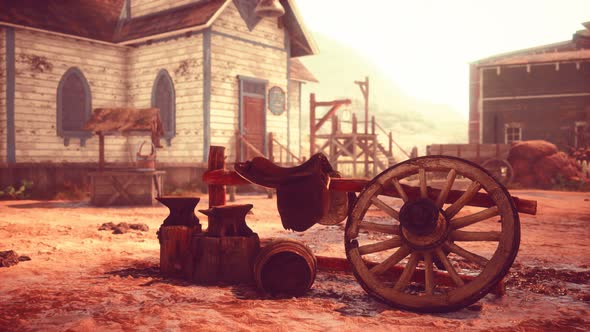 Old American Wild Western Style Town