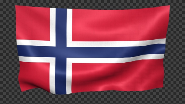 Norway Flag Waving Looped