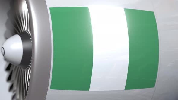 Aircraft Engine with Flag of Nigeria