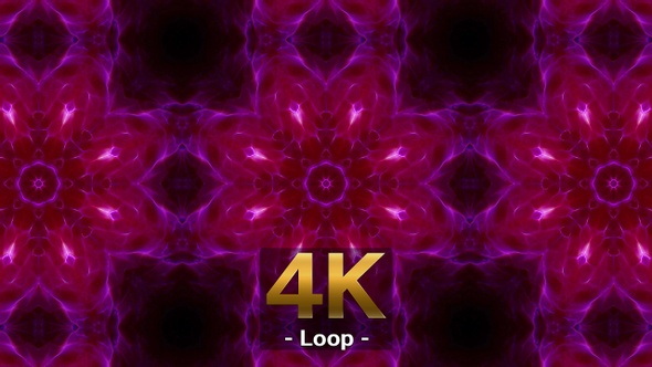 Purple and Crimson Glowing Kaleidoscope 4K 01