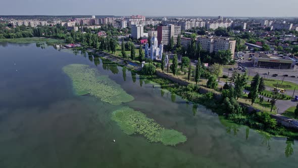 Aerial Landscape of Small Town