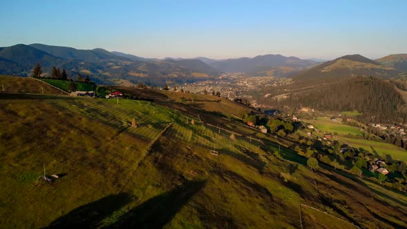 Beautiful View to the Rural Valley in Mountains