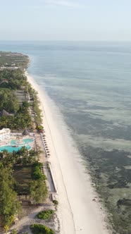 Vertical Video of the Ocean Near the Coast of Zanzibar Tanzania