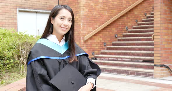 Young woman get graduation