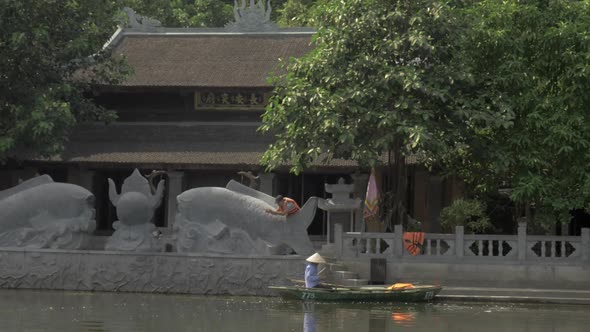 Halong Bay In Hanoi, Vietnam Seen a Little Island with a Pagoda