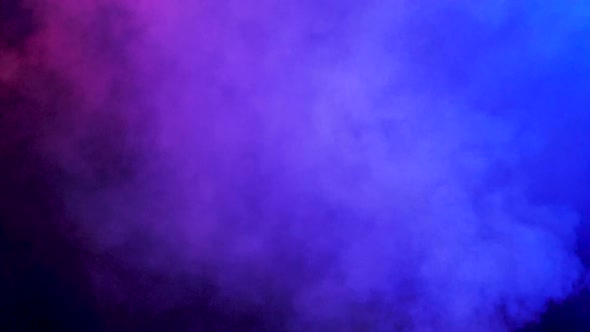 Colorful Abstract Blurred Smoke Rising Over a Black Background