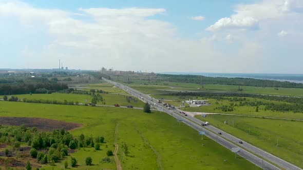 Aerial View of Novocheboksarsk in Russia