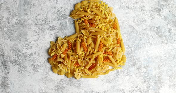 Heart Shape Made of Pasta