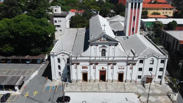 Cathedral, Church Sao Paulo, Brazil (Aerial View, Panorama, Drone Footage)