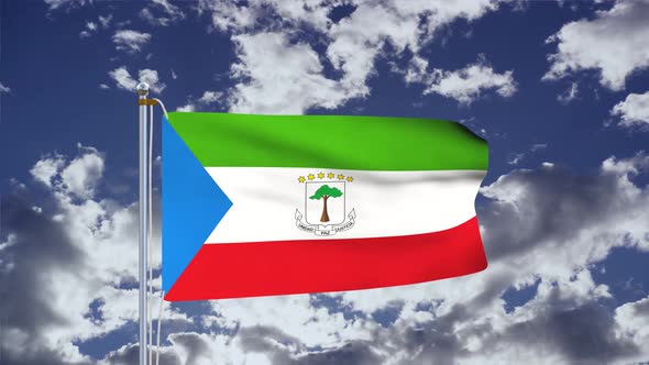 Equatorial Guinea Flag Waving 4k