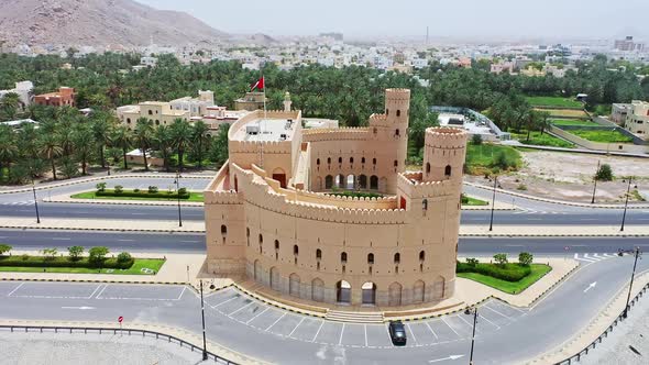 Aerial view of Nizwa Gate, Oman