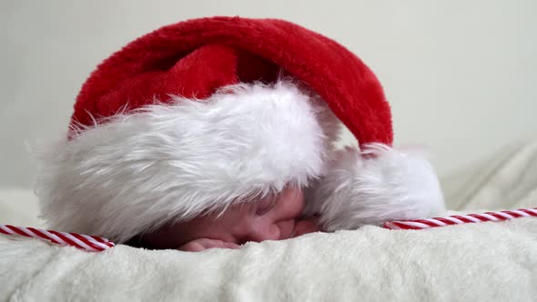 Merry Christmas and Happy New Year Infants Childhood Holidays Concept Closeup First Days of Life