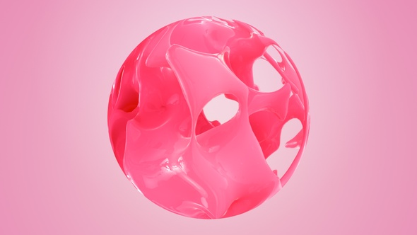 Strawberry Milkshake Splash In Sphere