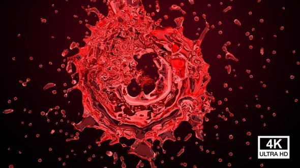 Circle Red Water Splash 4K alt