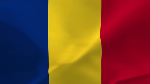 Romania Waving Flag Animation 4K Moving Wallpaper Background