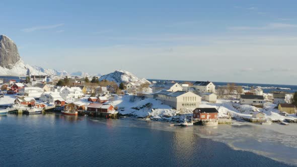 Morning Reine Aerial Panorama 3